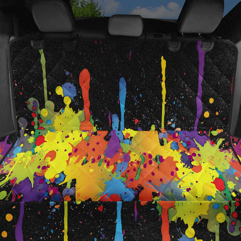 Image of Crazy Multicolored Double Running Splashes Pet Seat Covers