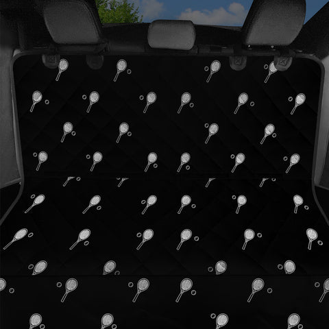 Image of Black And White Tennis Motif  Pattern Design Pet Seat Covers