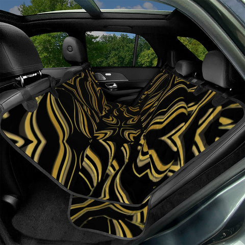 Image of Black And Orange Geometric Design Pet Seat Covers