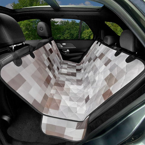 Image of Geometric Pixel Pattern Print Pet Seat Covers