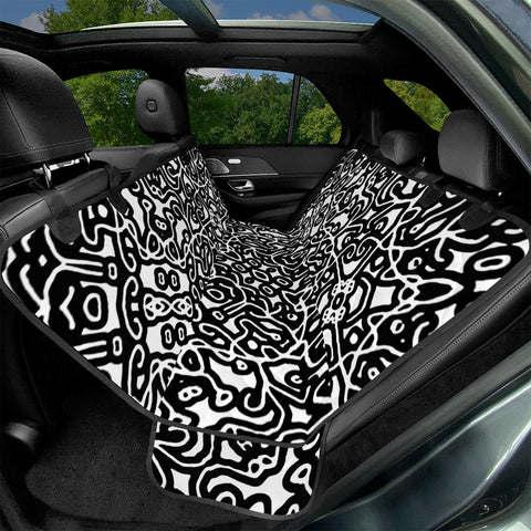 Image of Ethnic Black And White Pattern Pet Seat Covers