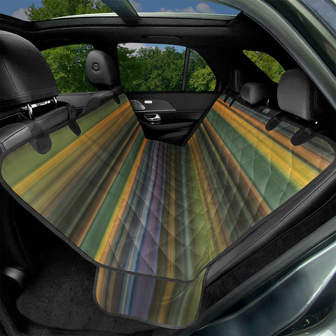 Image of Multicolored Linear Abstract Pattern Pet Seat Covers