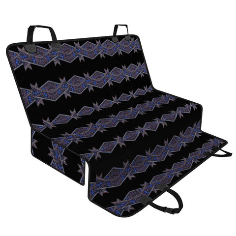 Image of Dark Ornate Nouveau Striped Print Pet Seat Covers