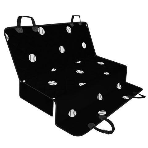 Image of Black And White Baseball Motif Pattern Pet Seat Covers