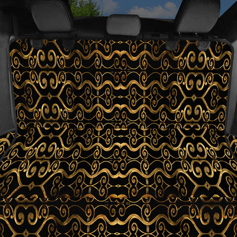 Image of Luxury Golden Oriental Ornate Pattern Pet Seat Covers