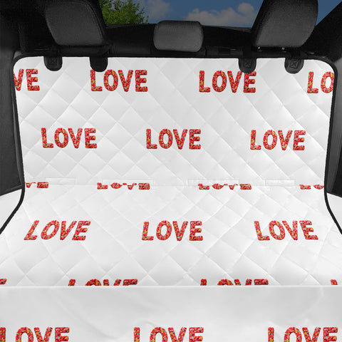 Image of Flower Decorated Love Text Design Pet Seat Covers
