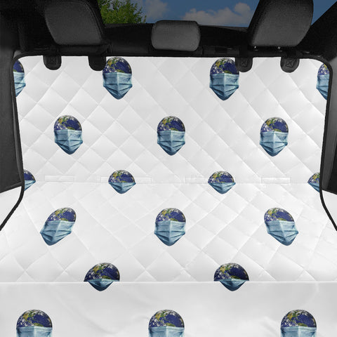 Image of Earth With Face Mask Pandemic Concept Poster Pet Seat Covers