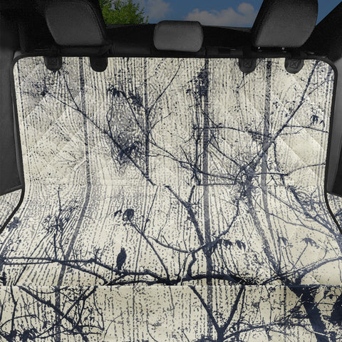 Image of Black And White Botanical Motif Artwork Pet Seat Covers