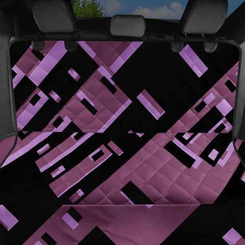 Image of Purple Dark Geometric Shapes Pattern Pet Seat Covers