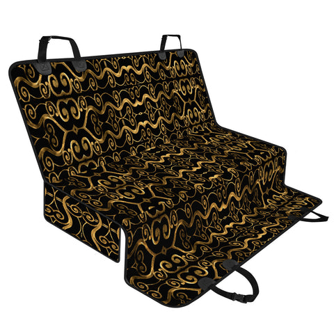 Image of Luxury Golden Oriental Ornate Pattern Pet Seat Covers