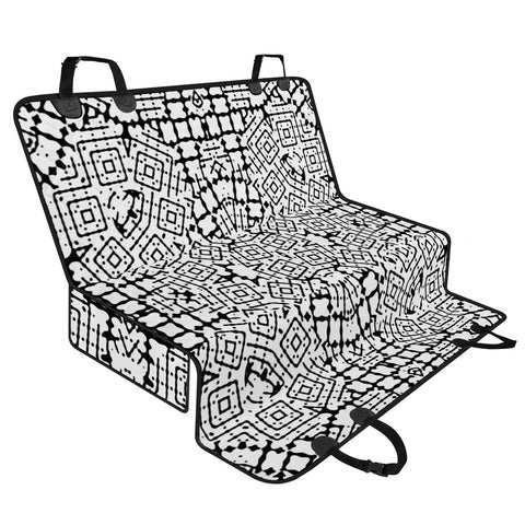 Image of Modern Black And White Geometric Print Pet Seat Covers