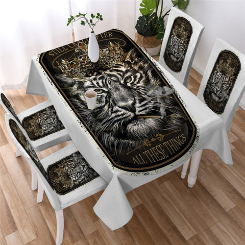 Image of Tiger King by Jp.pemapsorn Waterproof Tablecloth  01