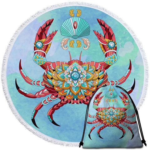 Image of The Royal Crab Round Towel Set - Beddingify