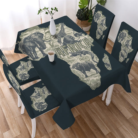 Image of Geometric Ethnic African - Egyptian Waterproof Tablecloth  12