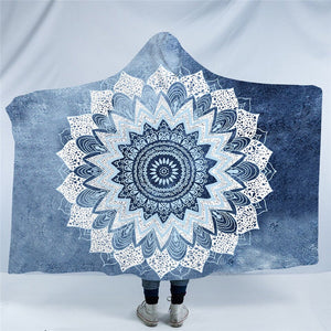 Cold Mandala Wheel Hooded Blanket