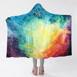 Multicolor Galaxy Hooded Blanket