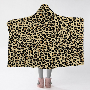 Leopard Pelt Hooded Blanket