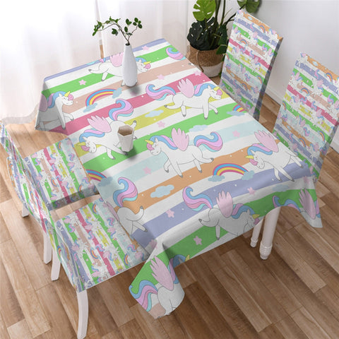 Image of Cute Whale - Narwhal Unicorn Table Cloth 03