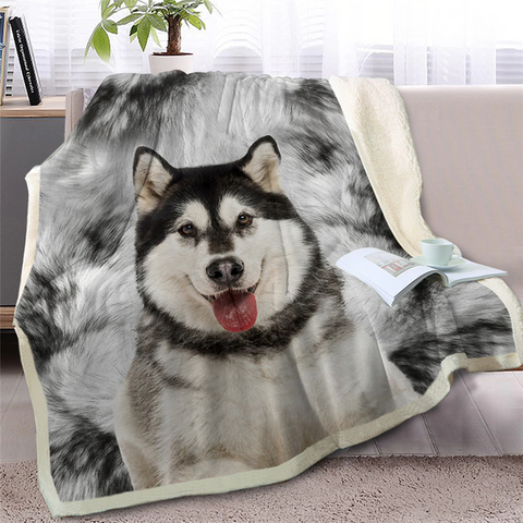Image of 3D Printed Alaskan Dog Soft Sherpa Blanket