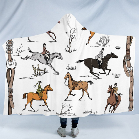 Image of Riding Horse Hooded Blanket