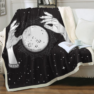 Magical Hands Holding The Moon Soft Sherpa Blanket