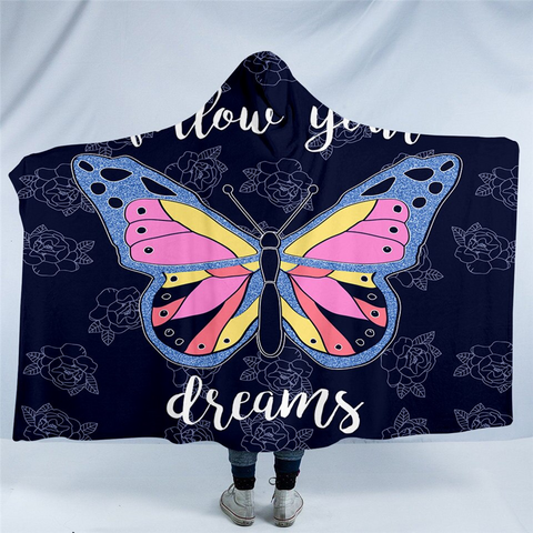 Image of Follow Your Dream Butterfly Hooded Blanket