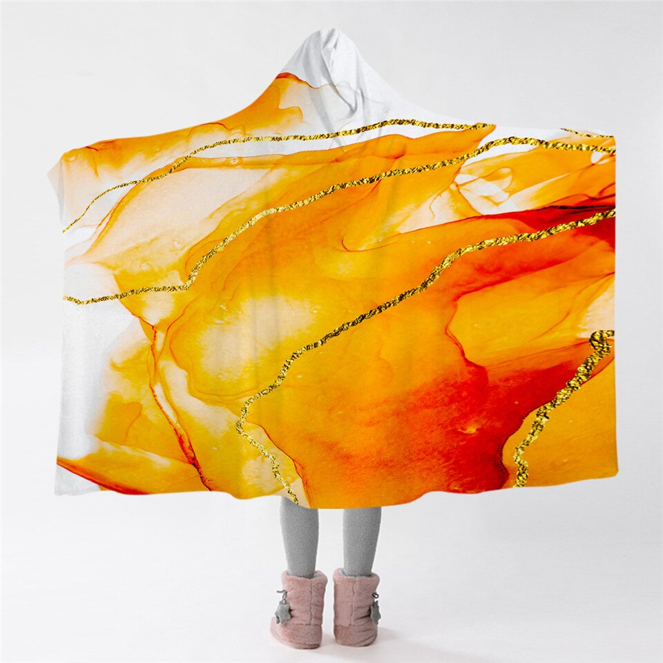 Diluted Orange Hooded Blanket