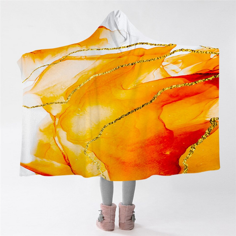 Image of Diluted Orange Hooded Blanket