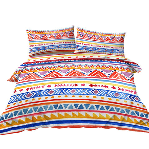 Image of Aztec Bedding Set - Oriental Geometric Retro Home Bedspreads 3-Piece 05