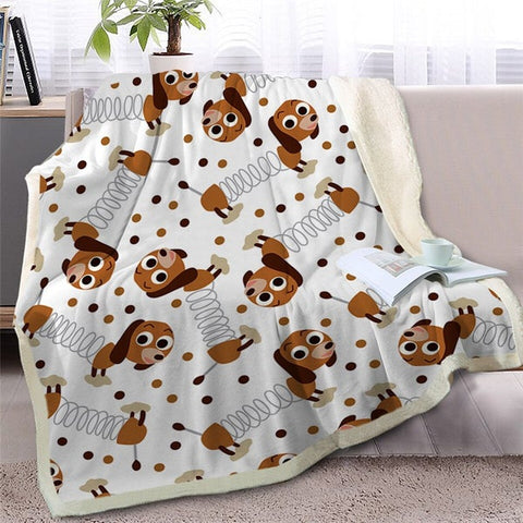 Image of Funny Spring Dogs Soft Sherpa Blanket