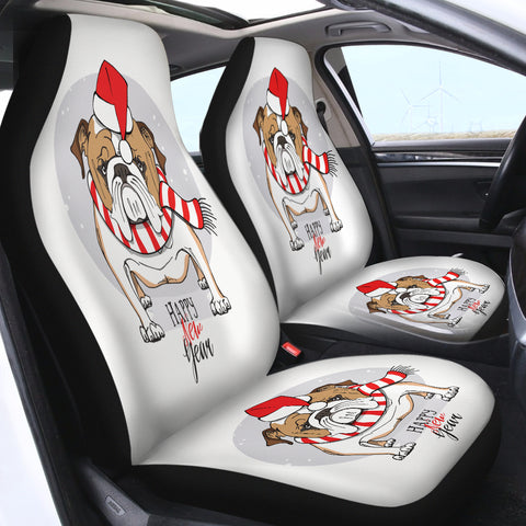 Image of Happy New Year Dog SWQT2525 Car Seat Covers