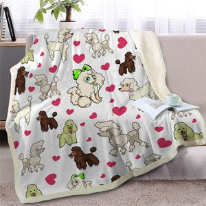 Funny Toy Poodle Dogs Soft Sherpa Blanket