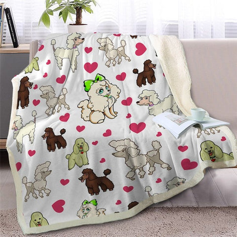 Image of Funny Toy Poodle Dogs Soft Sherpa Blanket