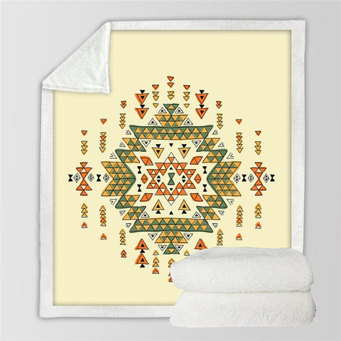 Image of Aztec Southwest Geometric Pattern Microfiber Soft Sherpa Blanket