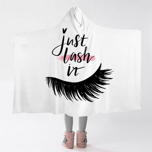 Just Lash It White Hooded Blanket