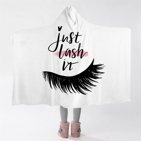 Image of Just Lash It White Hooded Blanket