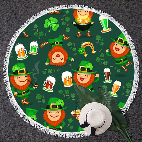 Image of Lucky Round Beach Towel 03