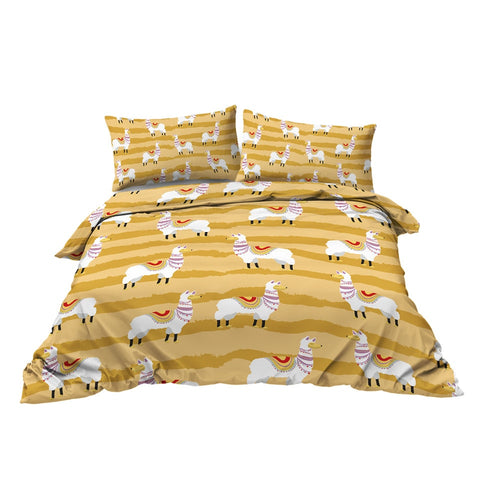 Alpaca Quilt Cover Llama Bedding Set 02