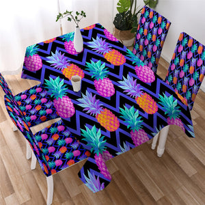 Purple Pineapple Waterproof Tablecloth