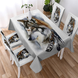 Dreamcatcher - Tribal Wolf Waterproof Tablecloth  11