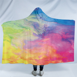 Mixed Multicolor Hooded Blanket