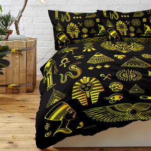 Ancient Bedding Sets Egyptian Gods Comforter Cover 3 Piece 03