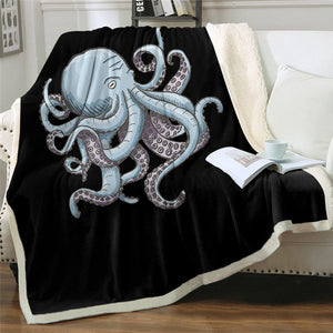 Cool Octopus Ocean Animal Cozy Soft Sherpa Blanket