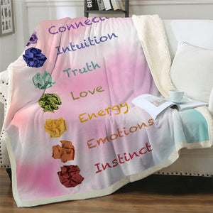Seven Elements Letters Cozy Soft Sherpa Blanket