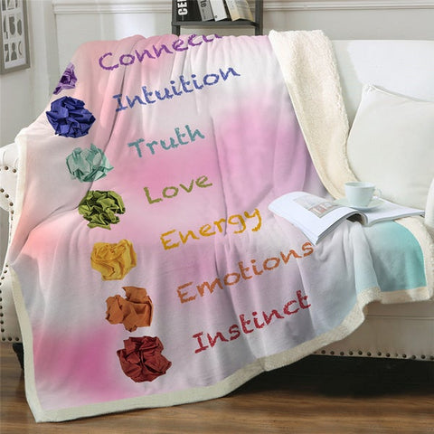 Image of Seven Elements Letters Cozy Soft Sherpa Blanket