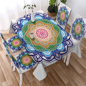 Boho Flower Waterproof Tablecloth