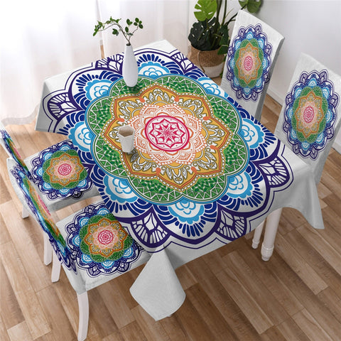 Image of Boho Flower Waterproof Tablecloth