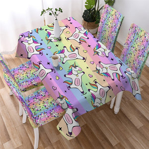 Floral Unicorn Waterproof Tablecloth  11