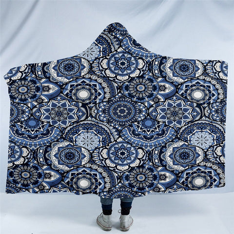 Image of Hypnotizing Mandala Motif Hooded Blanket