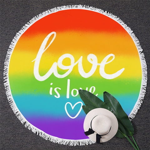 Image of Love Round Beach Towel 02